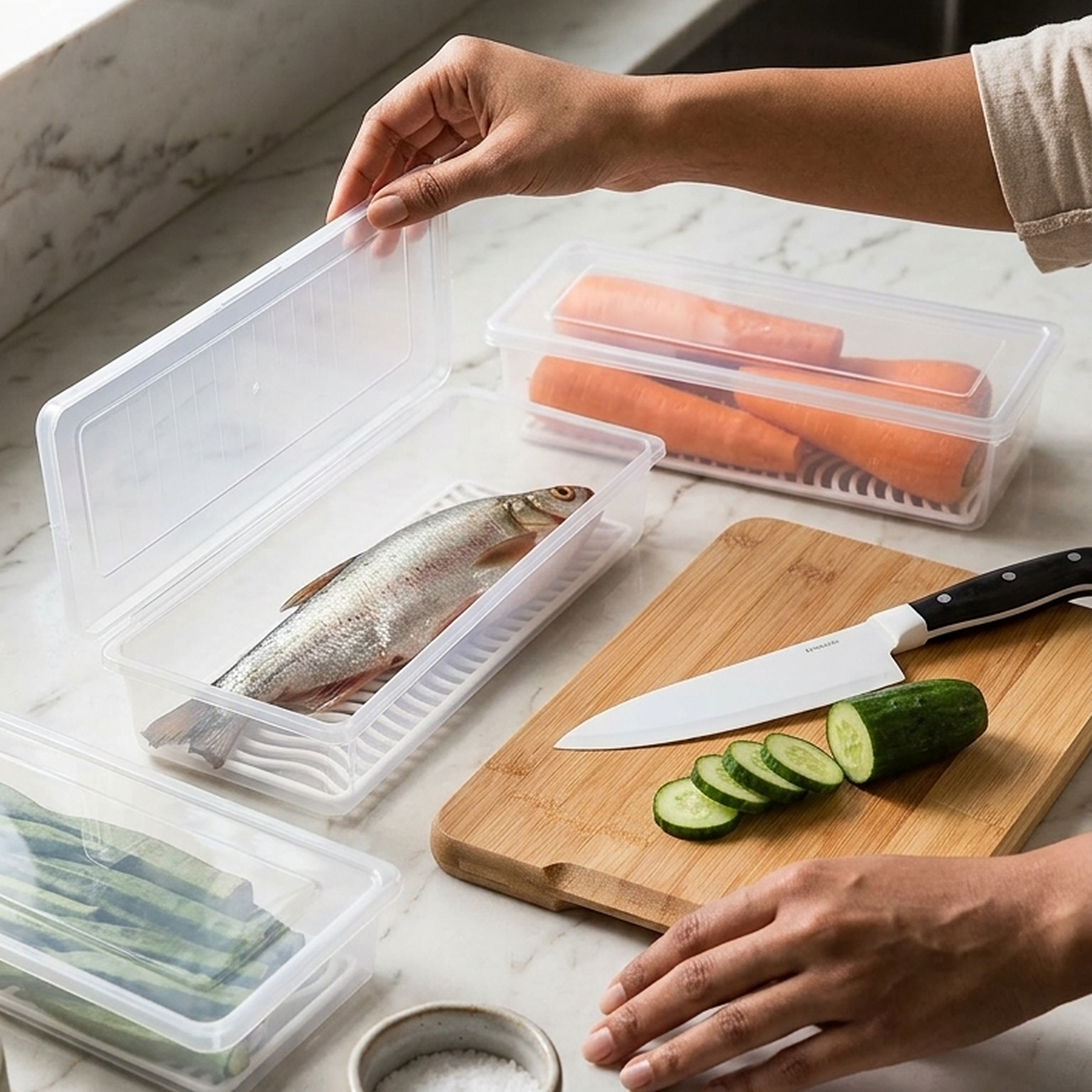 Complete multi-piece kitchen storage set
